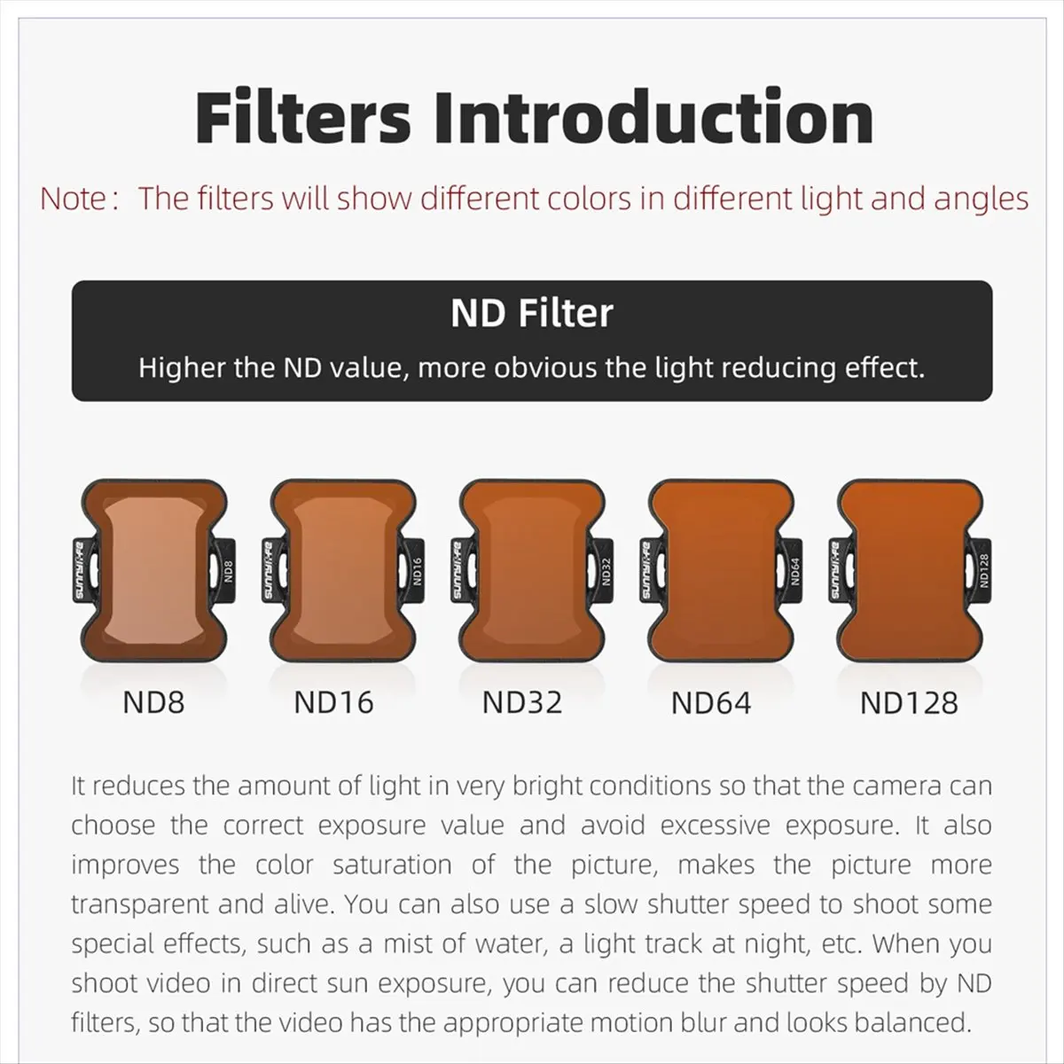 【Measuring】 for AVATA 2 ND Filter Kit MCUV Filter ND 8 16 32 64 Filter Set Accessories for AVATA 2 A