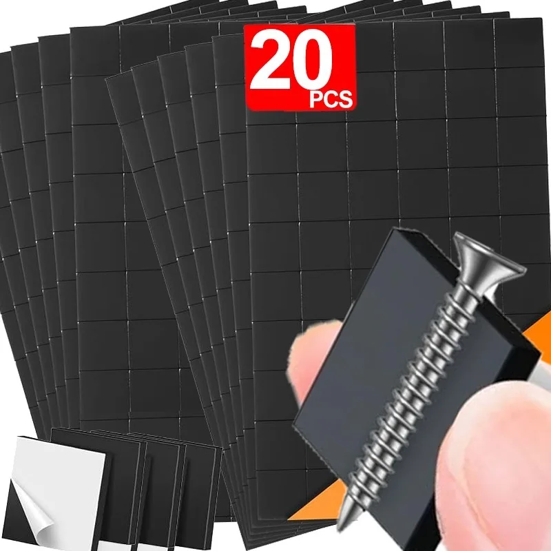 

5/20pcs Square Self Adhesive Magnets Sheet Soft Flexible Magnets Stickers DIY Craft Refrigerator Whiteboard Office Fixed Sticker
