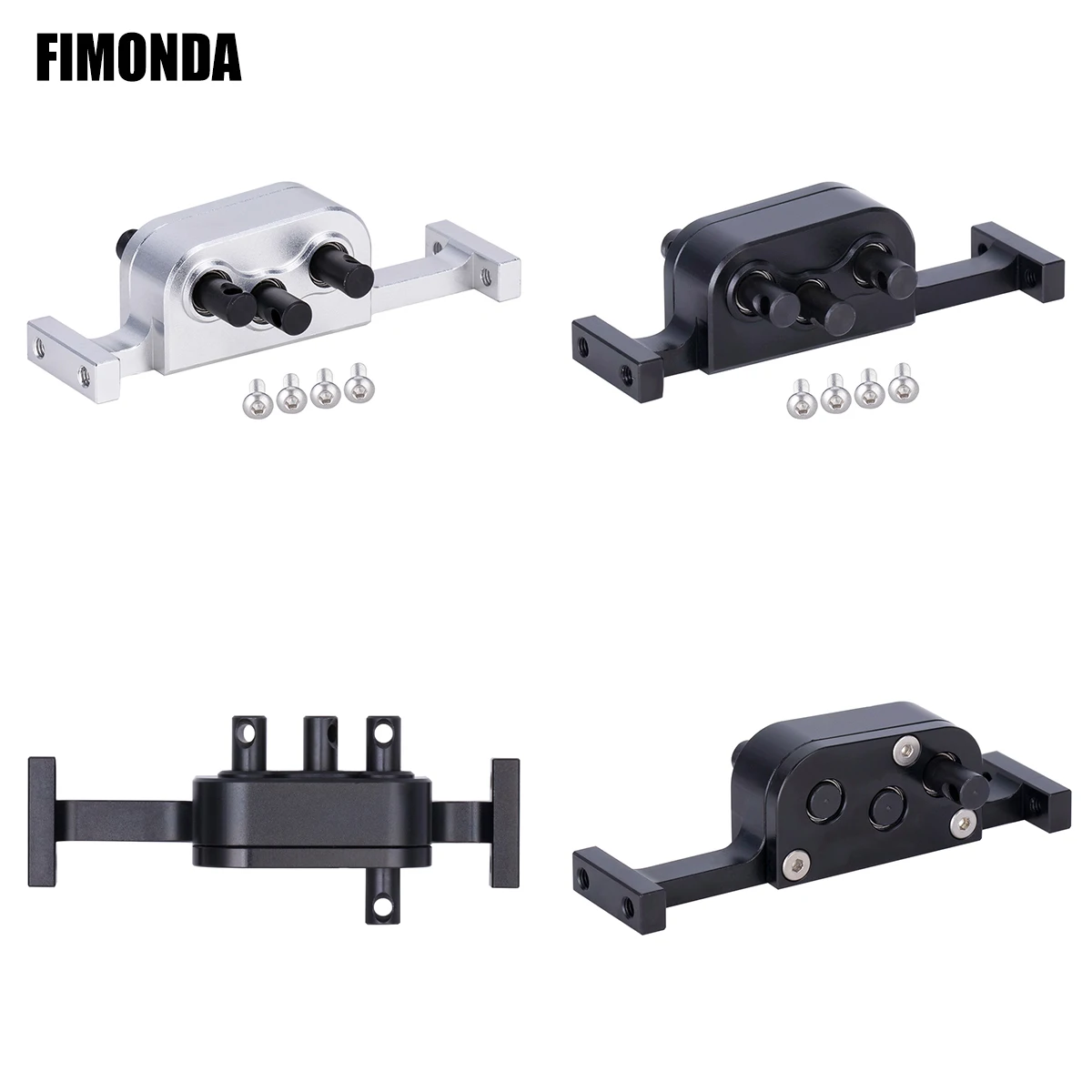 3-Speed Aluminum Transfer Case for 1/10 RC Crawler - Underdrive Normal Reverse Gears - Fits LCG Chassis Cheater Rigs