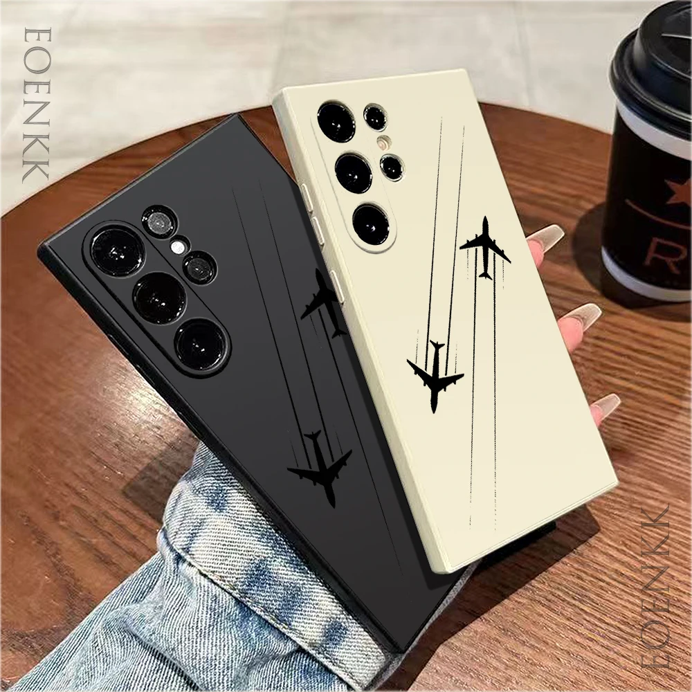 

Fashion Flight Path Sketch Phone Case For Samsung Galaxy S24 S23 S22 S21 S20 Ultra Plus FE A32 A52 53 54 A71 A72 A73 5G Cover