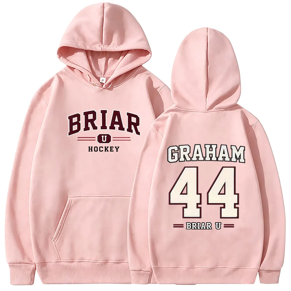 Off Campus Briar University Hockey Graham 44 Grafik-Hoodie für Männer und Frauen Vintage Oversized Sweatshirt Herrenmode Pullover Hoodies – Detail 8