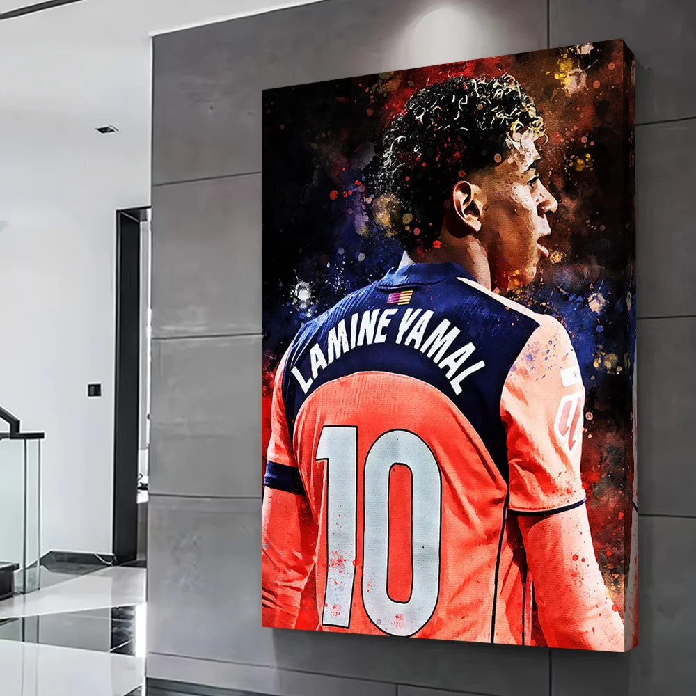 Lamine Yamal Soccer Player Art Printing Poster Customizable Pictures Wall Art Canvas Painting for Home Decor Room Decorations