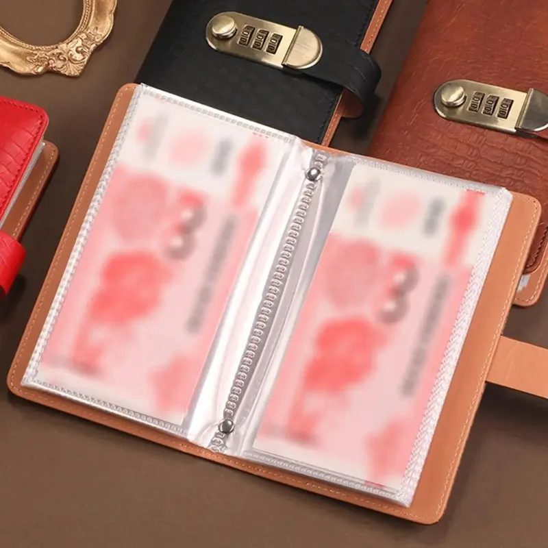 Waterproof Fixed Deposit Book Easy and Fun Multi Pockets Budget Bill Organizer Save Money with Password Lock ﻿