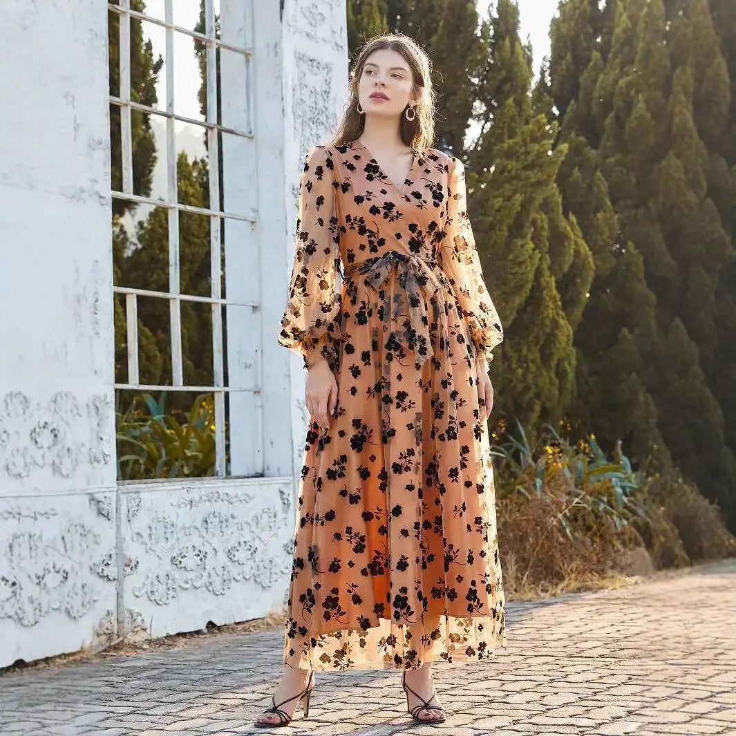 

Ty-471 Women's Fashion Casual 2025 Spring/summer New Elegant High-waisted Mesh Dress 2025 Summer Dress Robe Vestido Women
