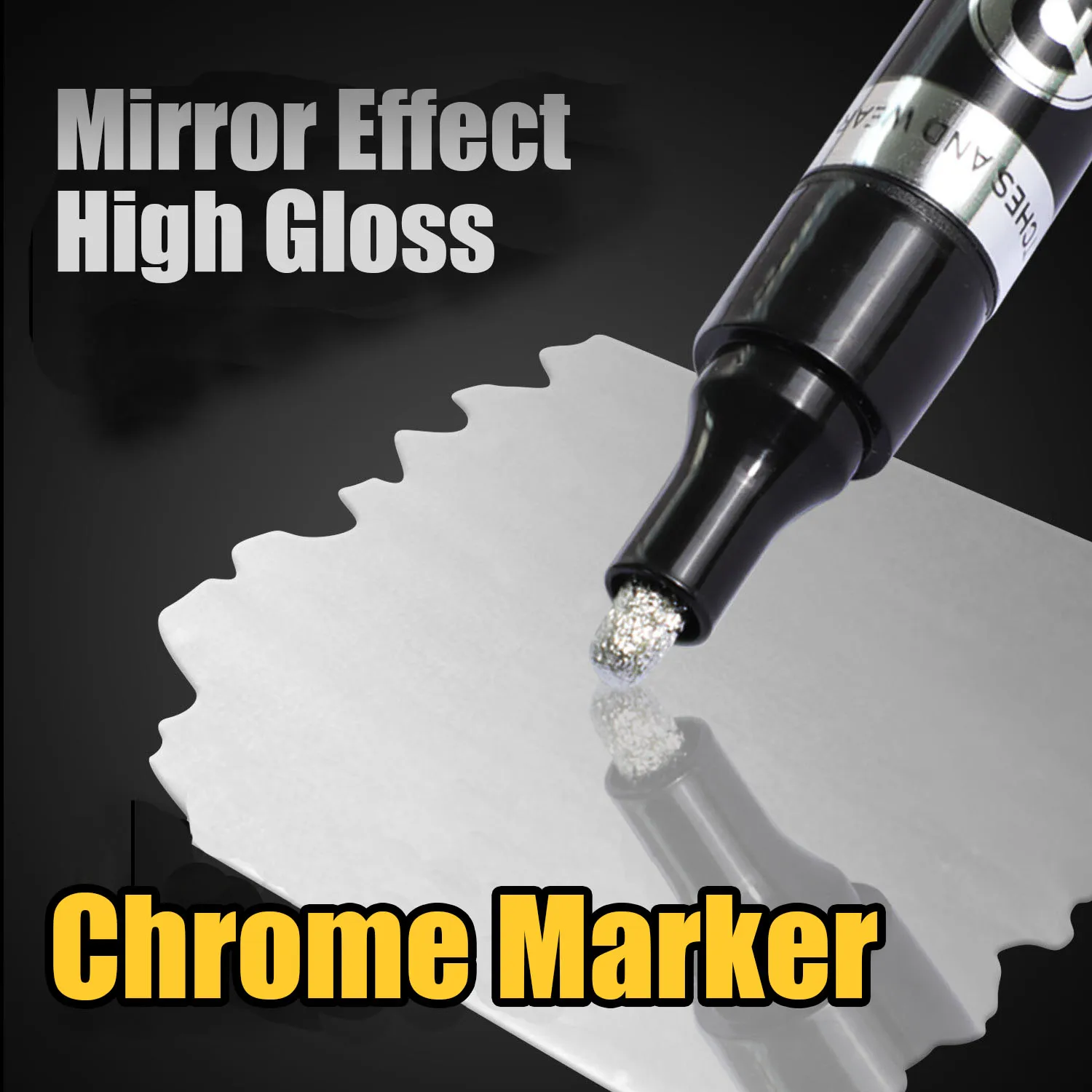 2mm Chrome Mirror Marker Pen Gold Silver Waterproof Reflective Paint Pen DIY Permanent Metallic Markers for Art Craftwor