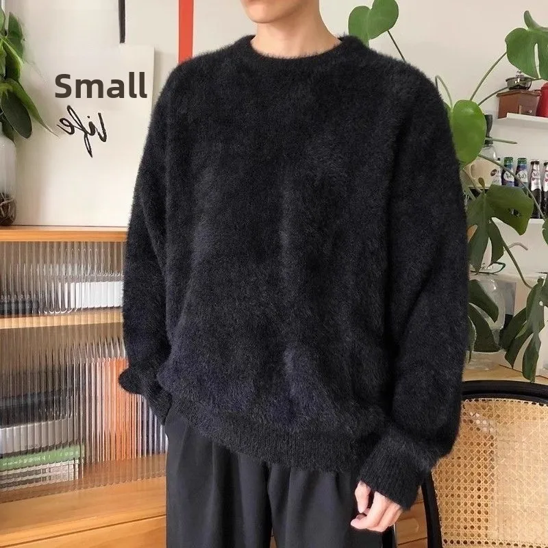 

Свободный мужской вязаный свитер круглый, пушистый, имитация норки, осень-зима, ленивый, повседневный, американский модный, полиэфирное волокно