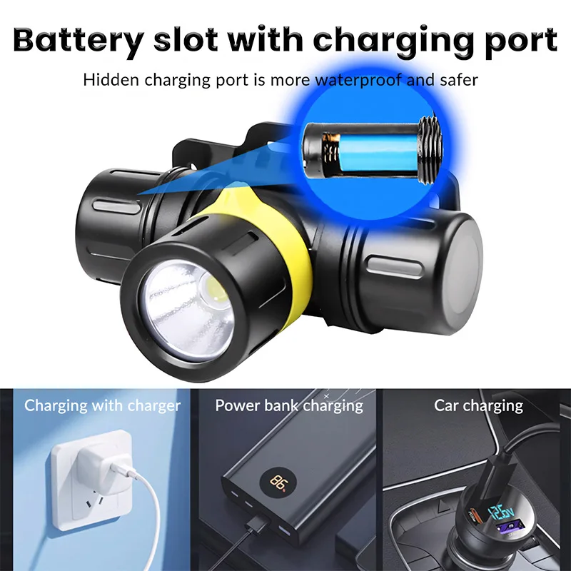 Newest XHP70 Diving Headlight Independent Digital Display Rechargeable Amphibious Professional Strong Light Diving Headlight Hot