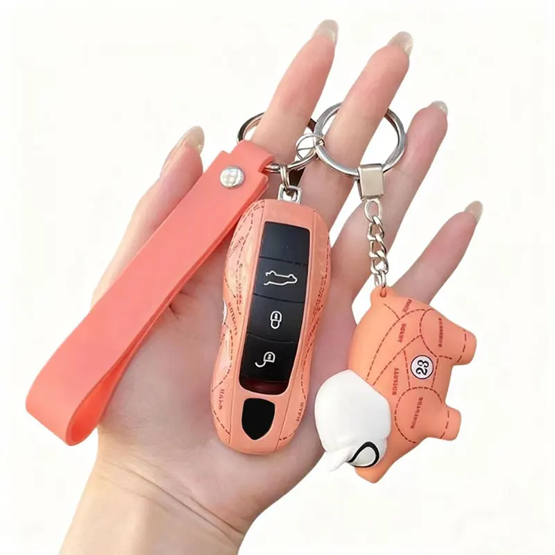 

Pink Pig Design Car Remote Car Key Case Cover for Porsche Panamera Cayenne Macan 718 911 Taycan Cayman Boxster Carrera Spyder