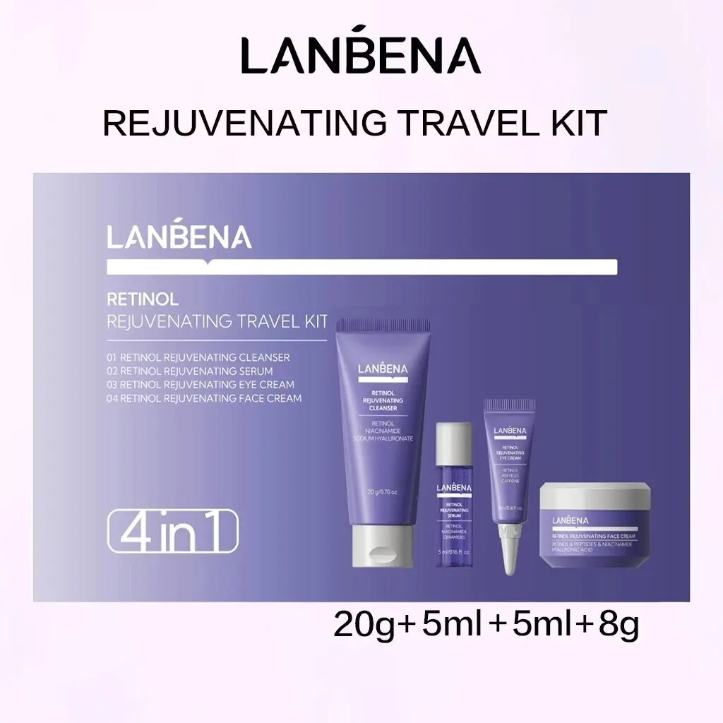 

LANBENA Facial Skincare Kit Sample Vitamin C Brightens Facial Retinol Revitalizes Lifting And Tightening Skincare Travel Pack