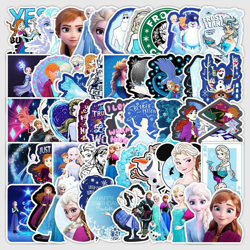 50pcs Anime Cartoon Frozen Elsa Doodle Kids Sticker