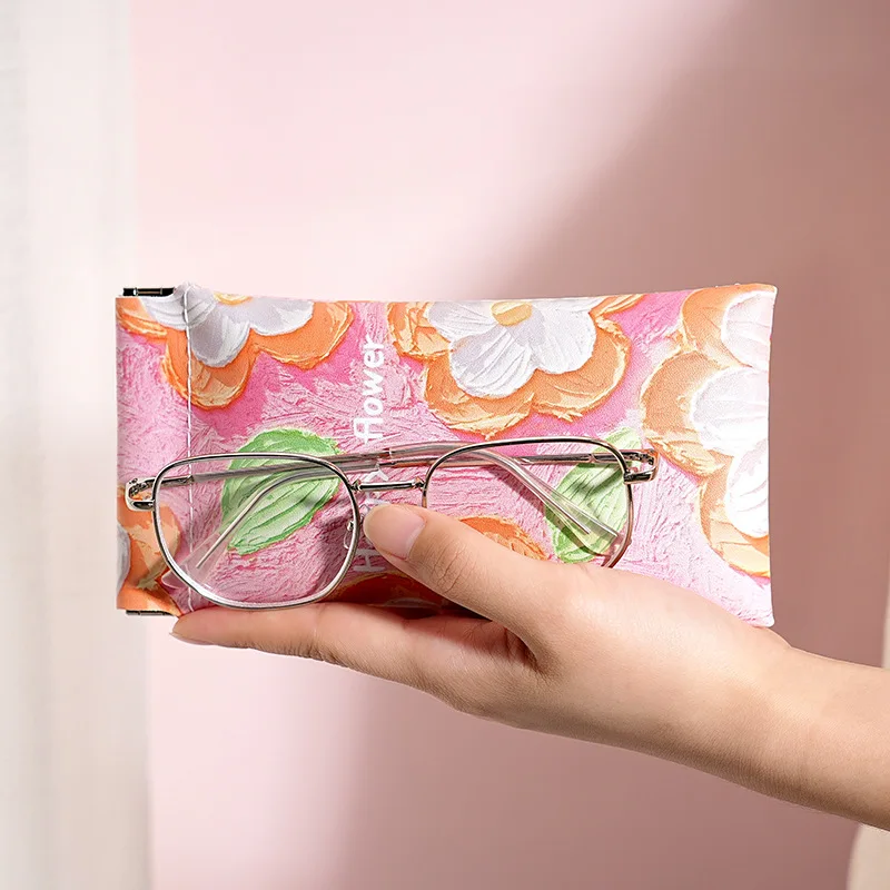 Fation sun glasses case creative PU leather soft shell glasses box waterproof portable eyewear storage bag girl