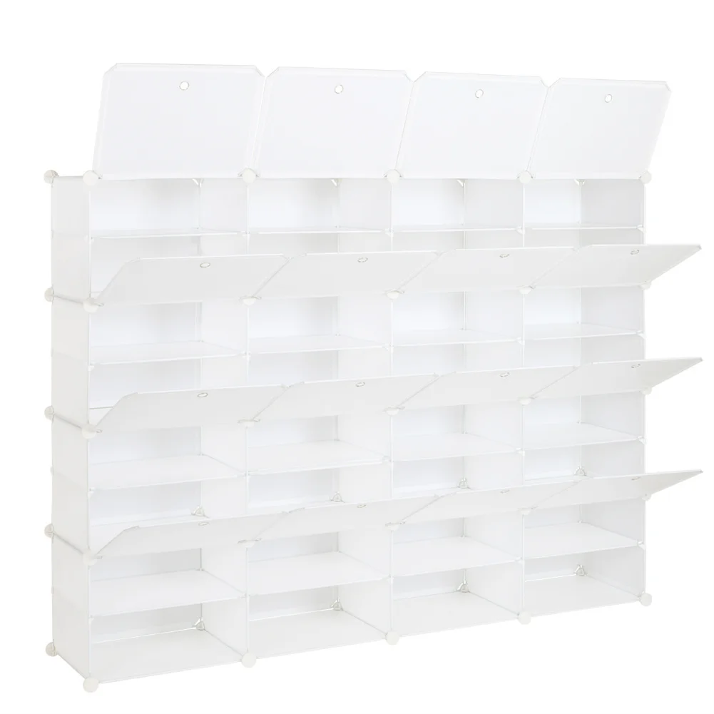 Diy Deformable Shoe Rack Shelf Storage Organizer 162x32x162cm 4 Rows 8-tier 32 Grids 40 X 30cm/each