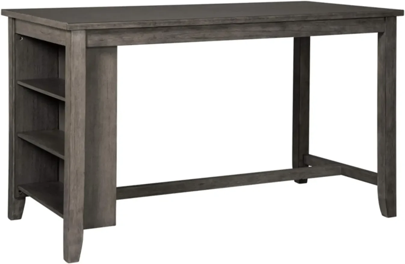 Signature Design by Ashley Caitbrook Rustic Counter Height Dining Table with Storage, Dark Gray