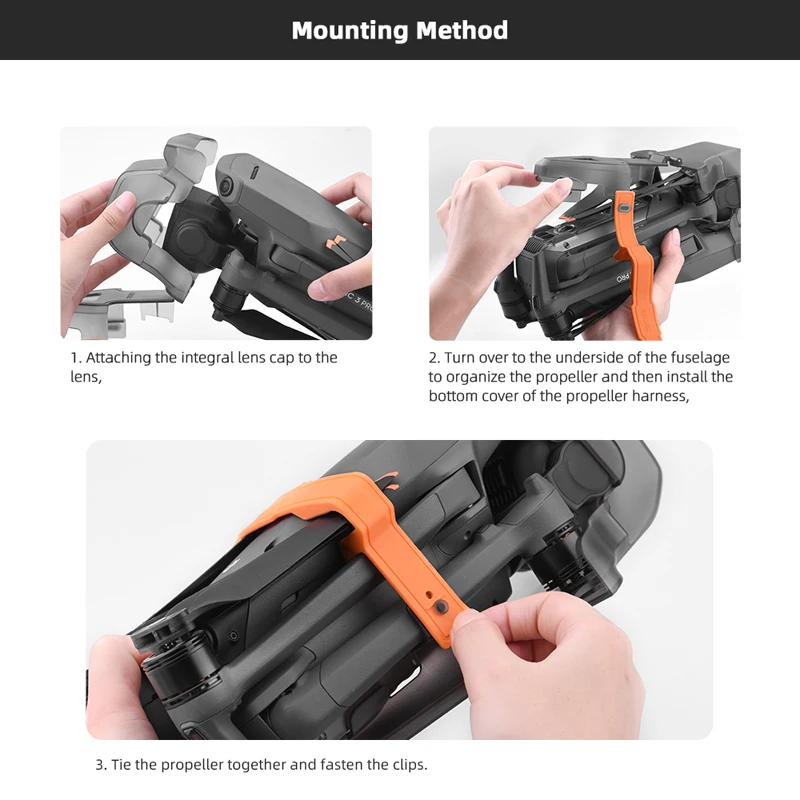 For DJI Mavic 3 PRO Drone Propeller Holder Fixed Stabilizer + Gimbal Lens Cover Cap 2 In 1 Integrated Protector Accessories