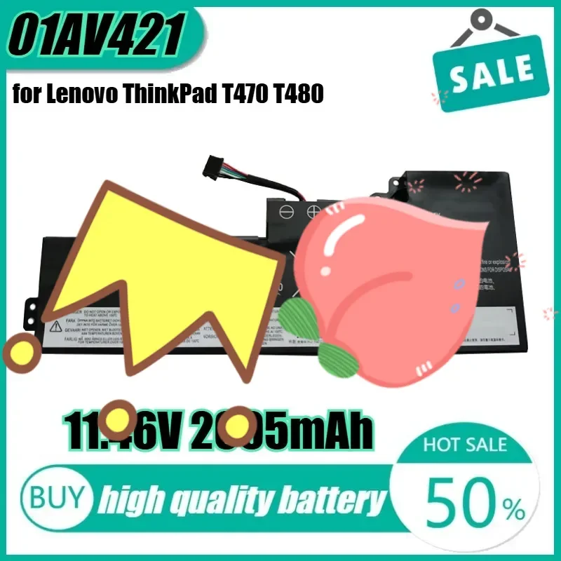 

11.46V 24Wh 2095mAh 01AV421 Laptop Battery for Lenovo ThinkPad T470 T480 01AV419 01AV489