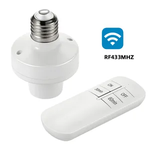 Wireless RF 433MHz Remote Control Smart Timer Switch E27 Lamp Holder LED Bulb Base AC85V
