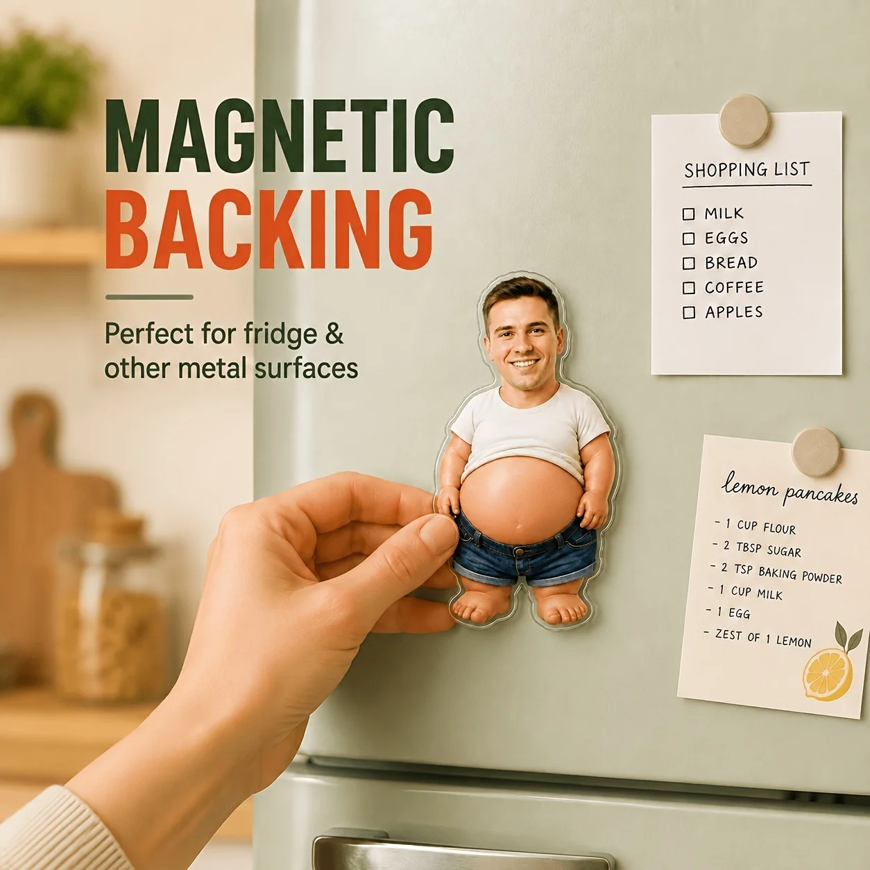 Customized soft and high elasticity belly refrigerator magnets for photos, three-dimensional decompression and kneading music re