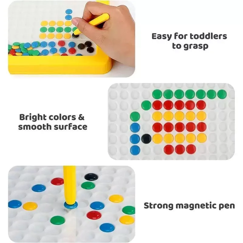 Magnetic Drawing Board ของเล่นเด็ก Montessori การศึกษา Sensory ของเล่นแม่เหล็ก Doodle Board Dot ลูกปัดเดินทางของเล่นของขวัญ