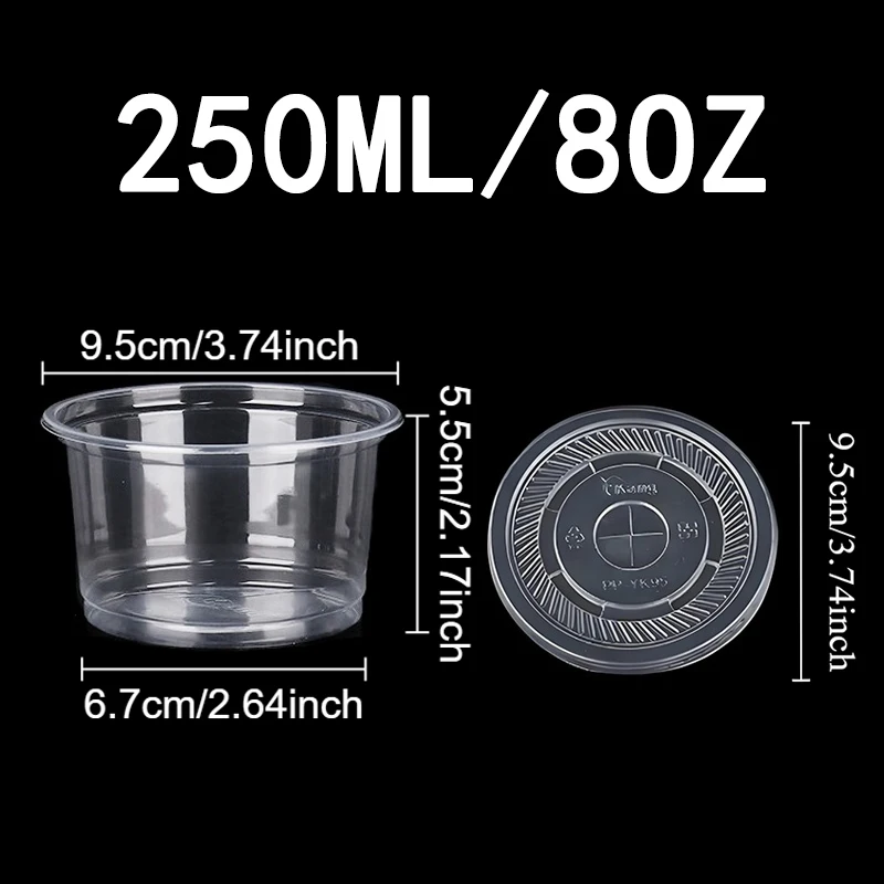 50 STUKS Wegwerp Transparante Plastic Bekers Dome Platte Deksels Melk Thee Kopjes Kommen Vruchtensap Koffie Ijs Taart Container