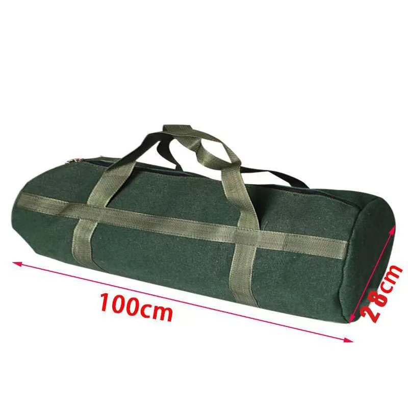 Large Size Tool Bags Storage Organizer Large Capacity Canvas Pouch Round Design Green Zipper Bags The length is 100mm/120mm