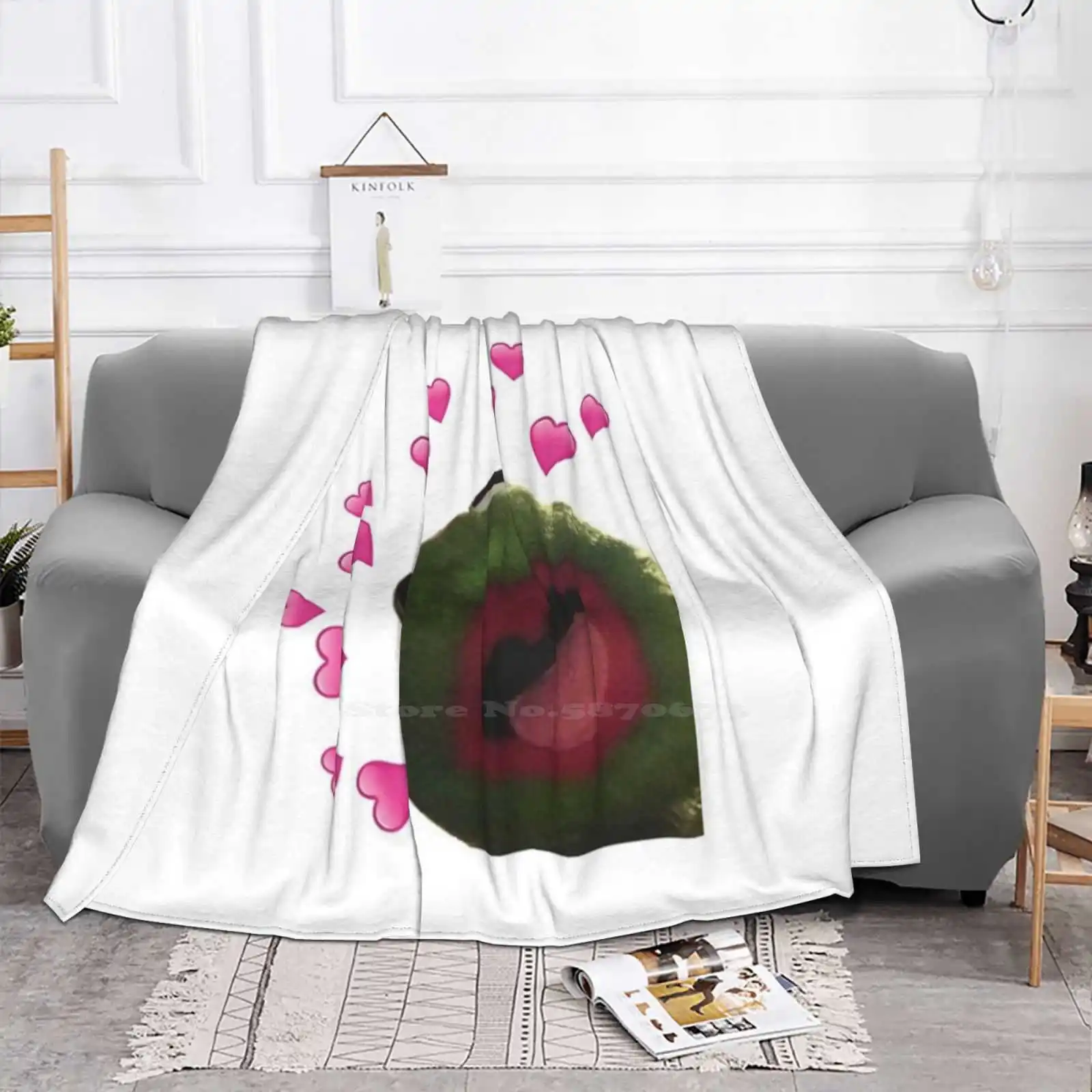 Heart Meme For Home Sofa Bed Camping Car Plane Travel Portable Blanket Memes The Frog Meme Puppet Meme Popular Funny Meme Cute