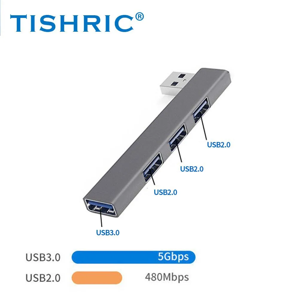 TISHRIC Type C/USB3.0 HUB To USB 2.0 USB 3.0 Splitter 3/4Ports Adapter OTG Extender Docking Station For Laptop Computer PC Phone