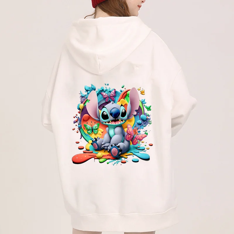 Disney  Lilo & Stitch Stitch Men Women Hoodies Casual Hip Hop Streetwear Long Sleeves Sweatshirts Boys Girls Autumn Tops Coats