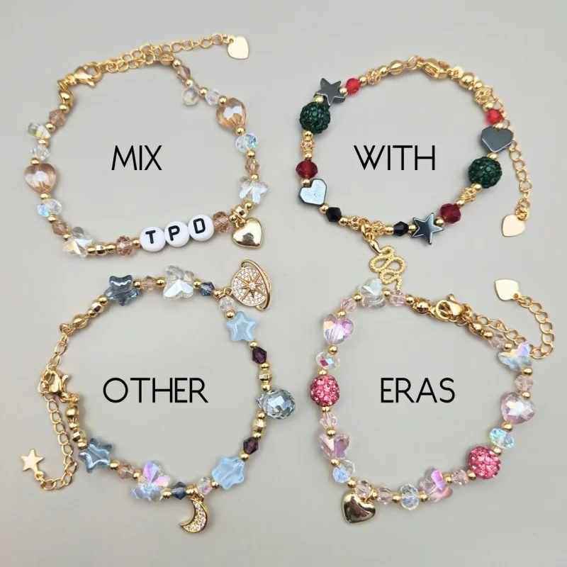 Lovers Album Friendship Bracelet : 14K Golden-Plated and Adjustable for Eras Tour Merch