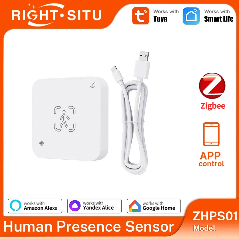 Tuya Zigbee Human Presence Sensor MmWave Radar Detector With Luminance Replace PIR Sensor RightSitu Work With Yandex Alexa