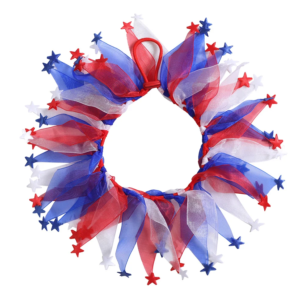 

1Pcs Pet Collar Festive Independence Day Design Comfortable Elastic Pet Dressing Collar National Holiday Party Supplies