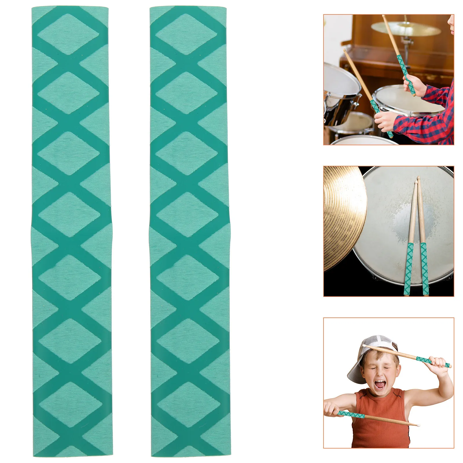 

2Pairs Drumstick Antislip Protectors Durable Non-Skid Heat Shrink Wraps Easy Operate Repeat Wash Drum Accessories
