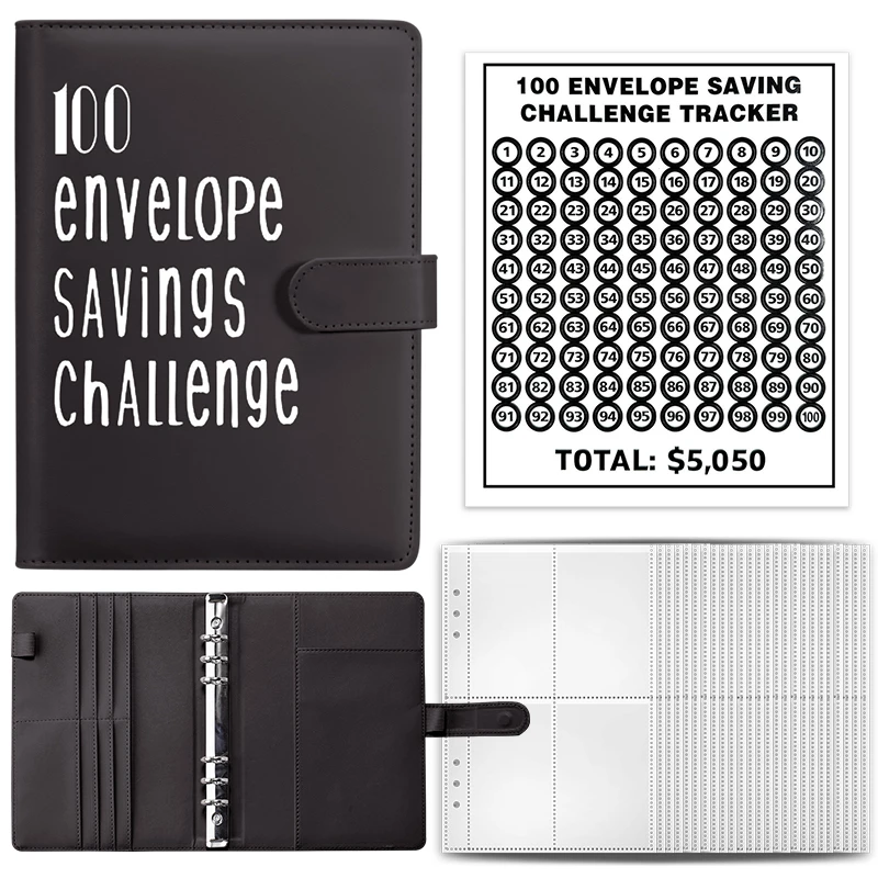 10 Envelope Challenge Binder Save Savings Challenges Loose-Leaf Binder Budget Binder With Cash Envelopes Money Organizer System