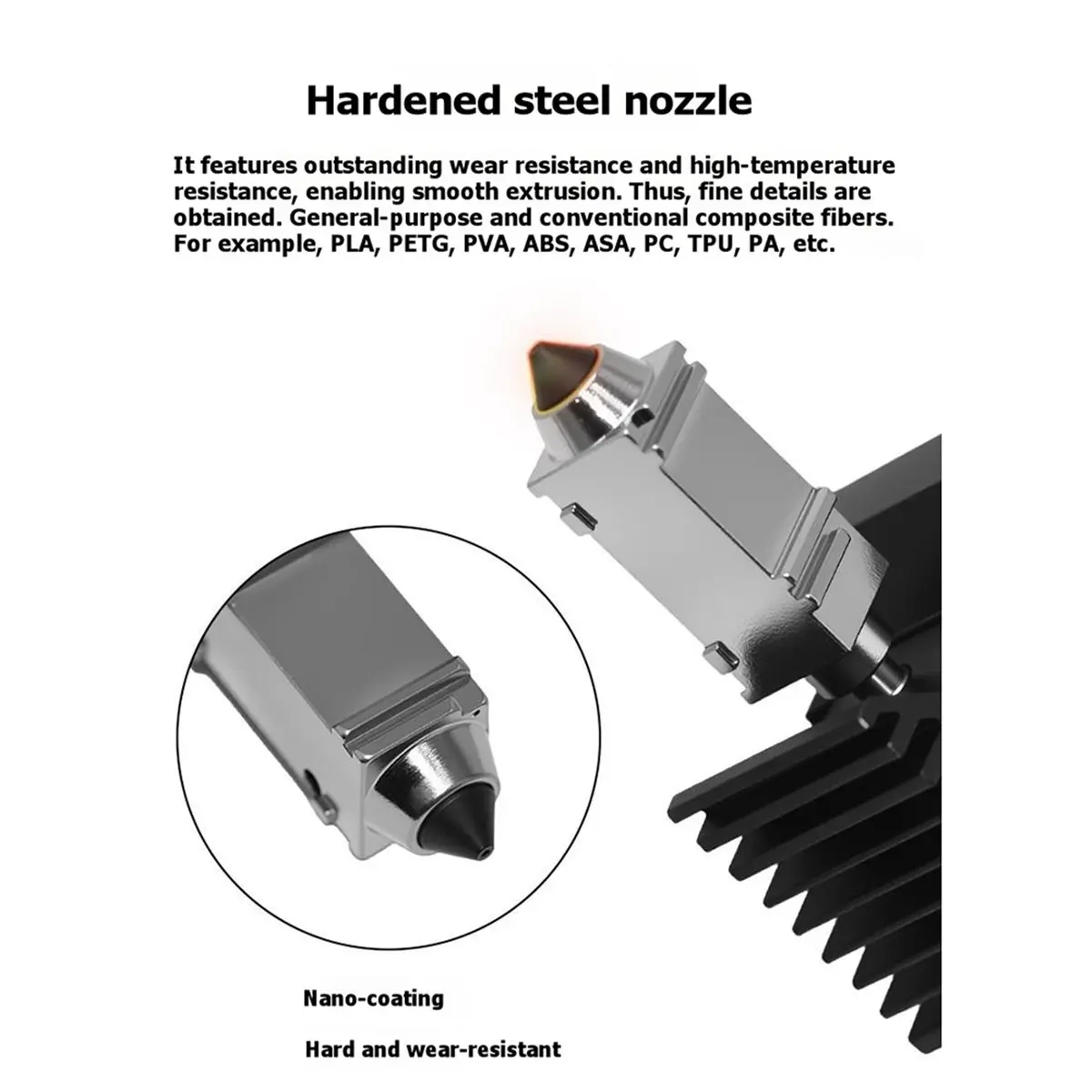 2PCS for U1 0.6MM Hotend Upgrade Hardened Steel Nozzle Hardened Steel Hot End Nozzle for U1 Printer