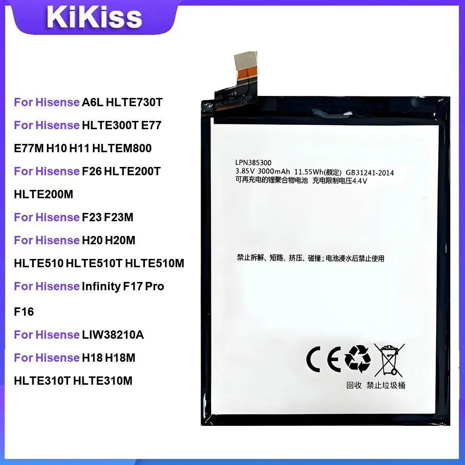 Batería para Hisense A6L HLTE300T F26 F23 H20 para Infinity F17 Pro LIW38210A H18 para King Kong 4 E60 HLTE229E HS-T959 Li38170