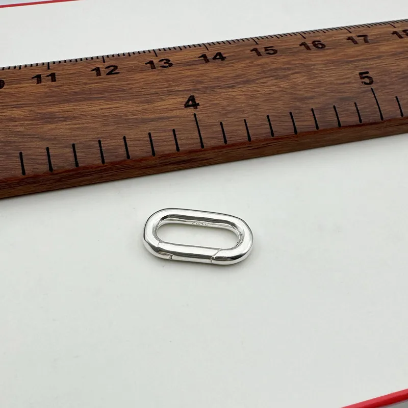 1PCS Solid 925 Sterling Silver Spring Clasps Square for Necklace Bracelet DIY Accessores Connector Making