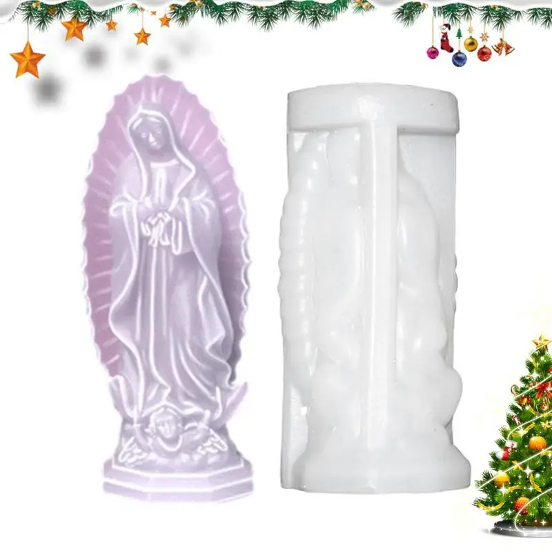 

Virgin Mary Silicone Mold 3D Sculpture Candle Making Mold Resin Easy-release Virgin Mary Shape Mold For Candle Making