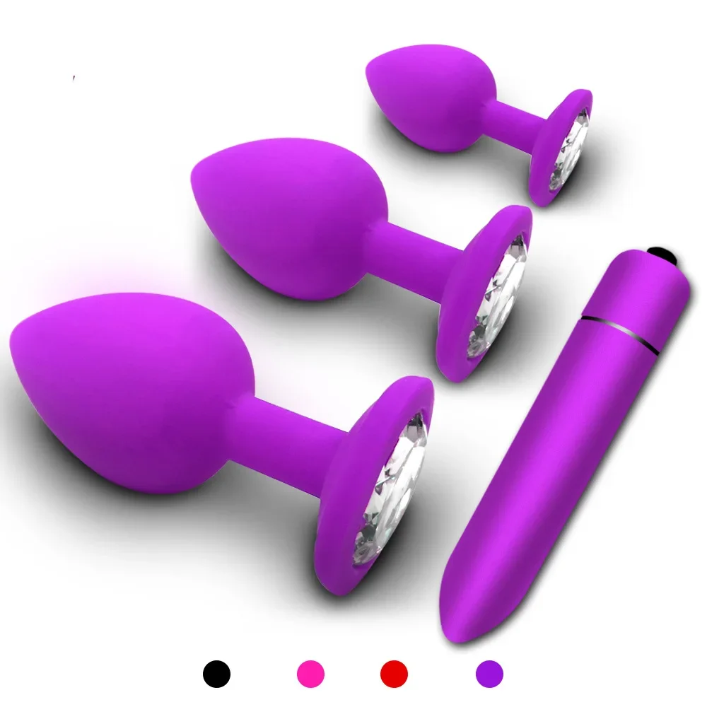 4 Different Size Soft Silicone Butt Plug Anal Plug Unisex Sex Stopper Adult Toys For Men/Women Anal Trainer for Couples