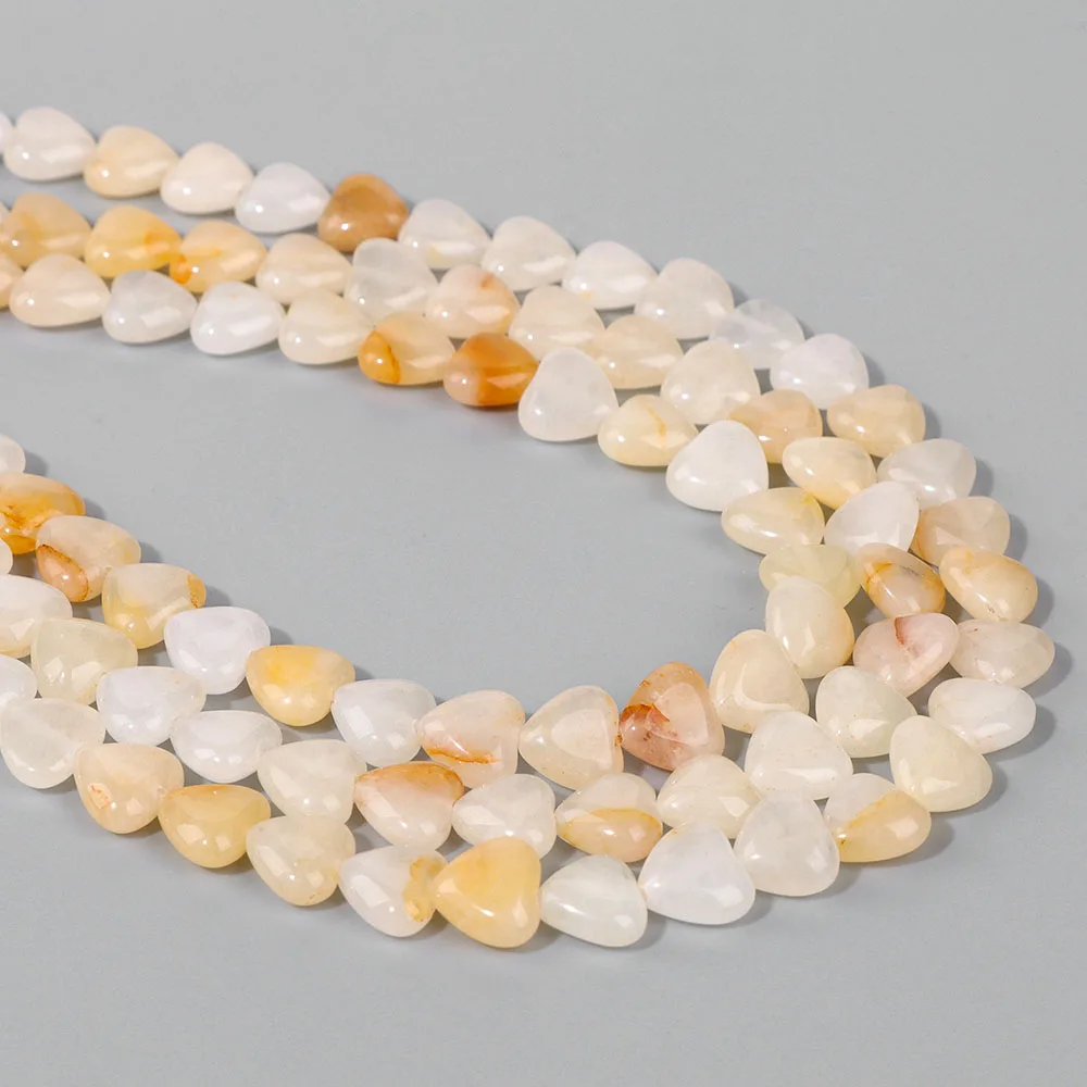 Heart Shape Natural Gem Stone Beads Quartz Jades Jaspers Bead 10mm For DIY Handmade Necklace Bracelet Earring Making Wholesale