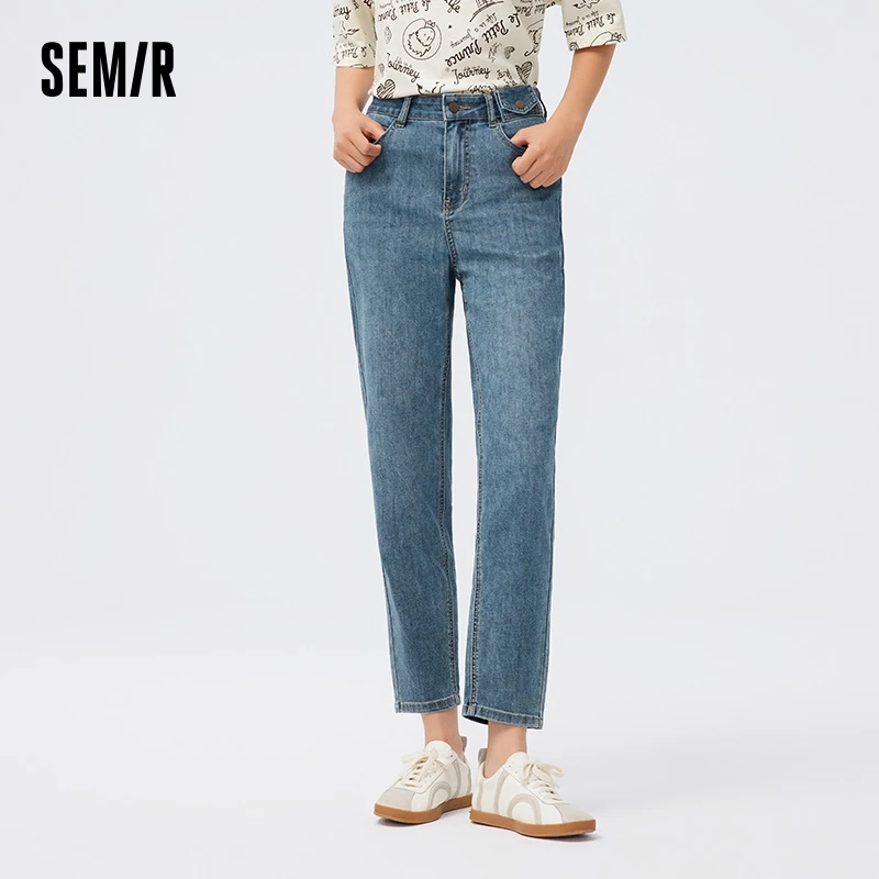 Semir Jeans Women Slimming Tapered Trousers Simple Casual Wind Autumn ins Trendy Lady Long Trousers