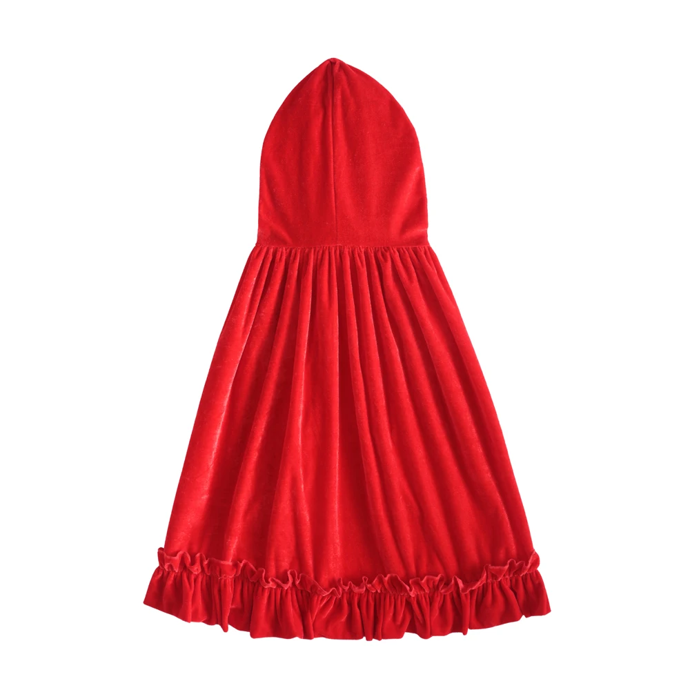 Capa de Caperucita Roja de encaje de terciopelo, disfraz de niña, sombrero de juego de rol, adecuado para Halloween y Navidad, capa de cosplay