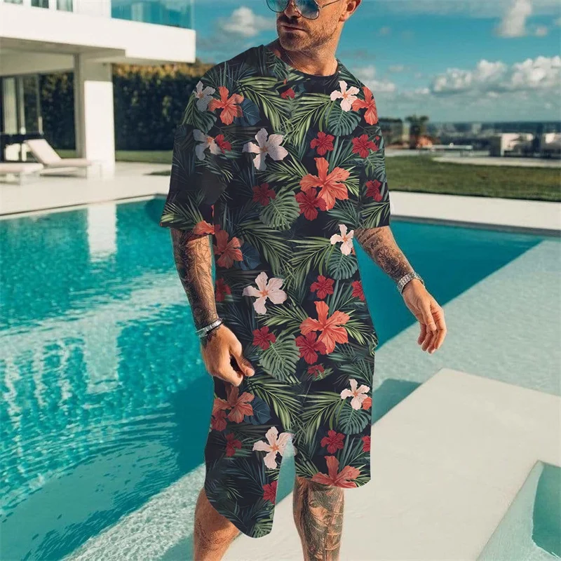 

2025-26 Лето, хит продаж, модный дизайн, роскошный костюм с 3D принтом, американская уличная дышащая быстросохнущая футболка, комплект с шортами