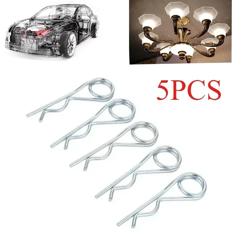 DRELD Steel Double Ring Cotter Coil R Clip Retaining Hair Pins for Trailer Stroller Cargo Boat R-pin Tire with Prince O-ring Lip