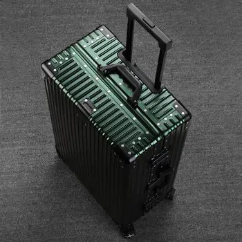 Suitcase 100% Aluminum Luggage TSA Customs Lock Metal Suitcase Trip Cabin Scratch Proof Trolley Case Large Size Suitcases Travel