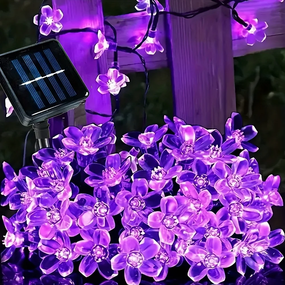 

5/7/12/22M Solar Cherry Blossom Light Outdoor Fairy LED Light String Home Garden Courtyard Party Festival Decoration Lighting