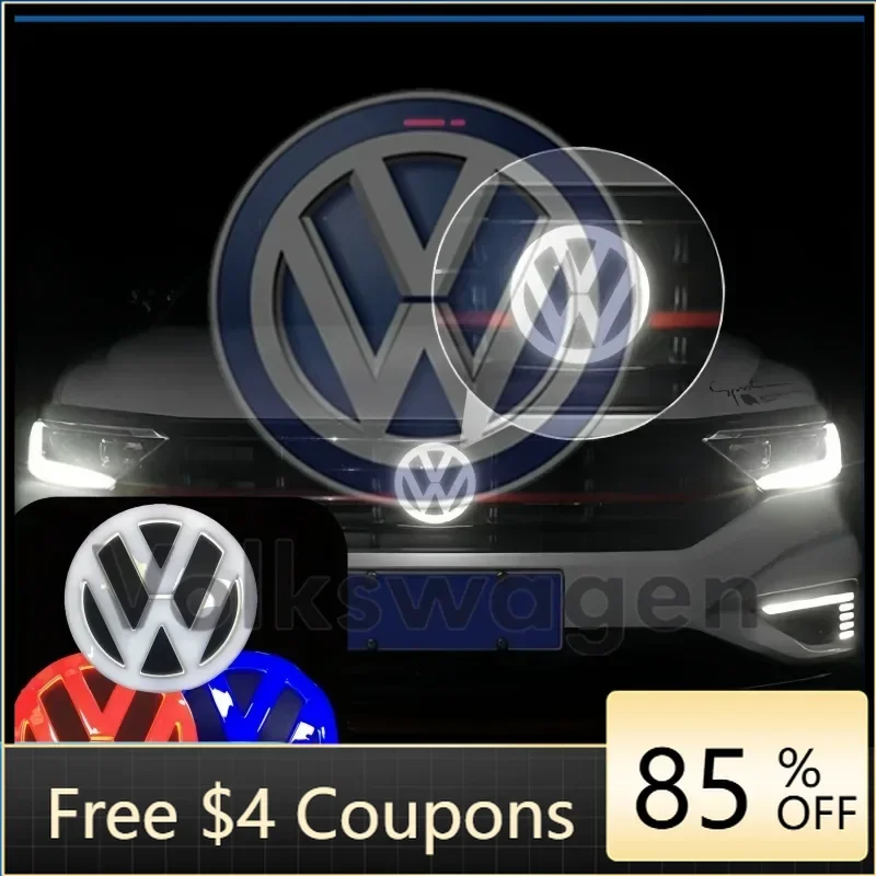 

Car Sticker 2026 New For VOLKSWAGEN VW 4D LED For Volkswagen VW Logo Lamp Front Label Rear Label Applies To Tiguan/Passat/Golf /