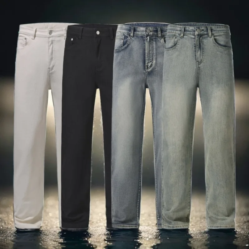 

2025 Autumn Winter Classic Jeans, American Retro High Street Straight Pants, Loose Slim Fit Casual Commuter Pants, Unisex Style