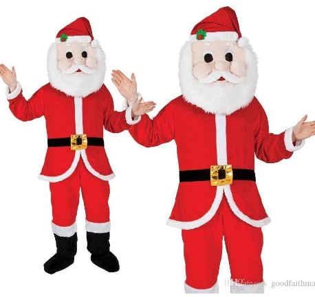 New Adult Halloween Christmas Santa Claus Mascotte Fancy Cartoon Mascot Costume Plush Fancy Dress Mascot Costume