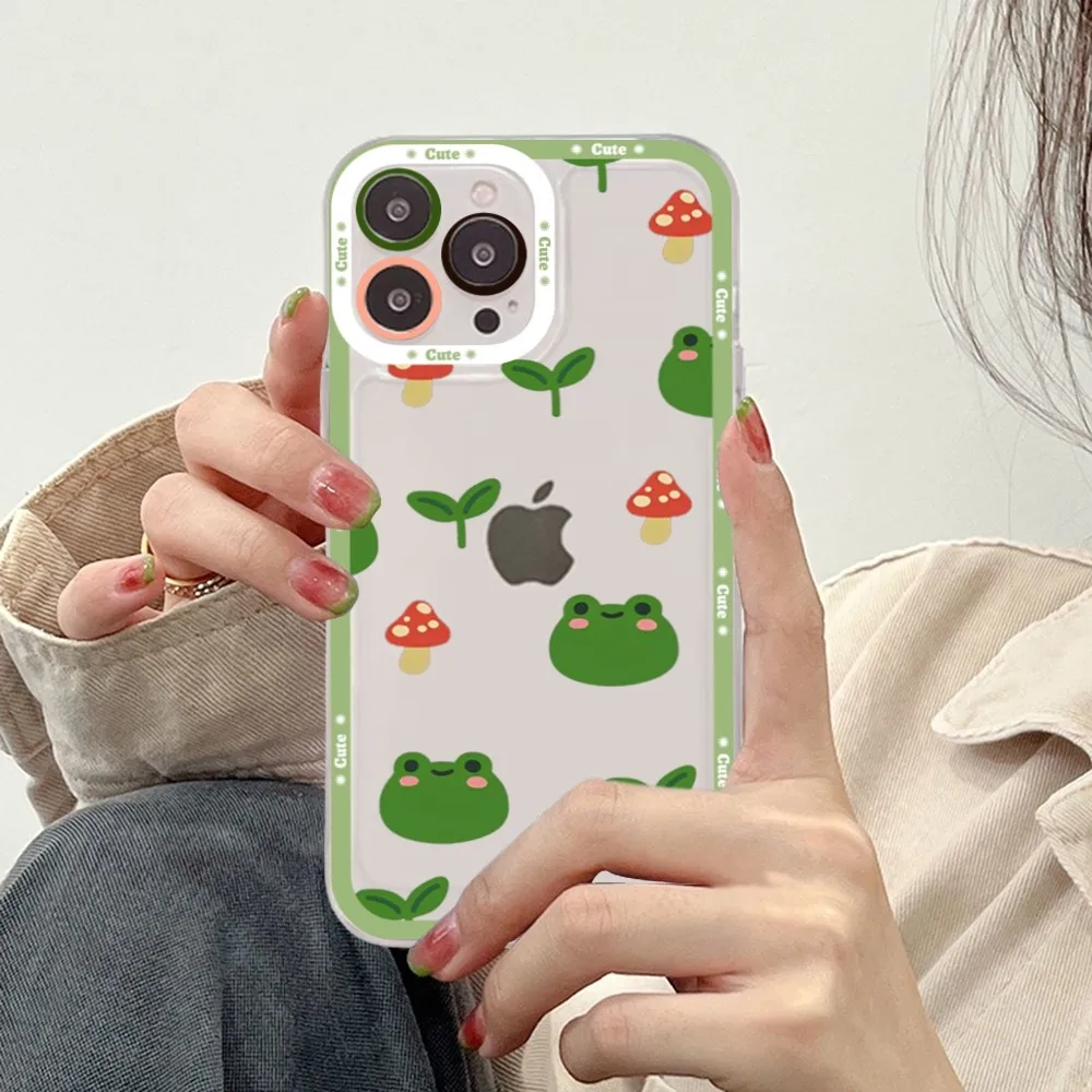 Mushrooms cute frog Phone Case For Redmi 7 8 9 A For Redmi Note 5 7 8 9 10 11 Pro Max 4G 5G Funfas