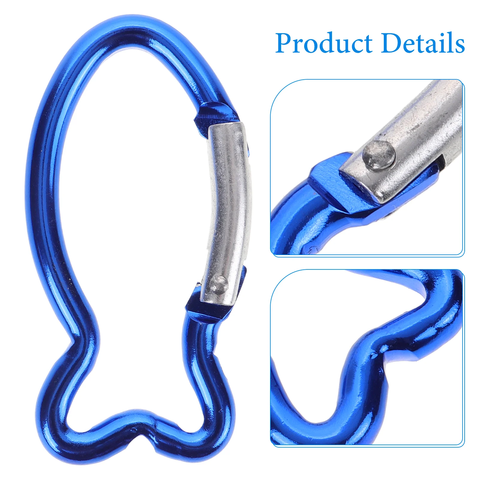 15 Pcs Outdoor Safety Buckle Fish Shaped Carabiner Mini Aluminum Alloy Professional Clip