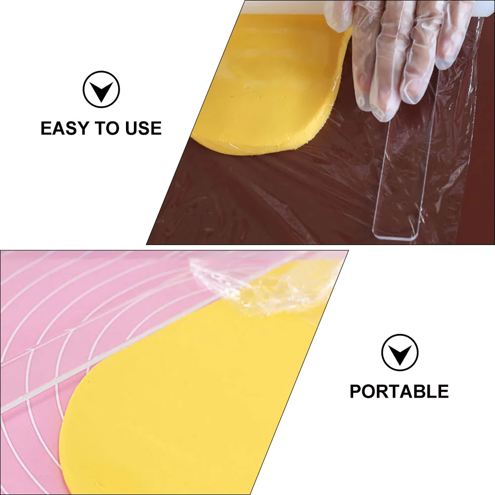 2 Pcs Acrylic Biscuit Rolling Guide Measuring Thickness Ruler 3x29 5x0 2cm Baking Tools Pastry Pizza Fondant Cake